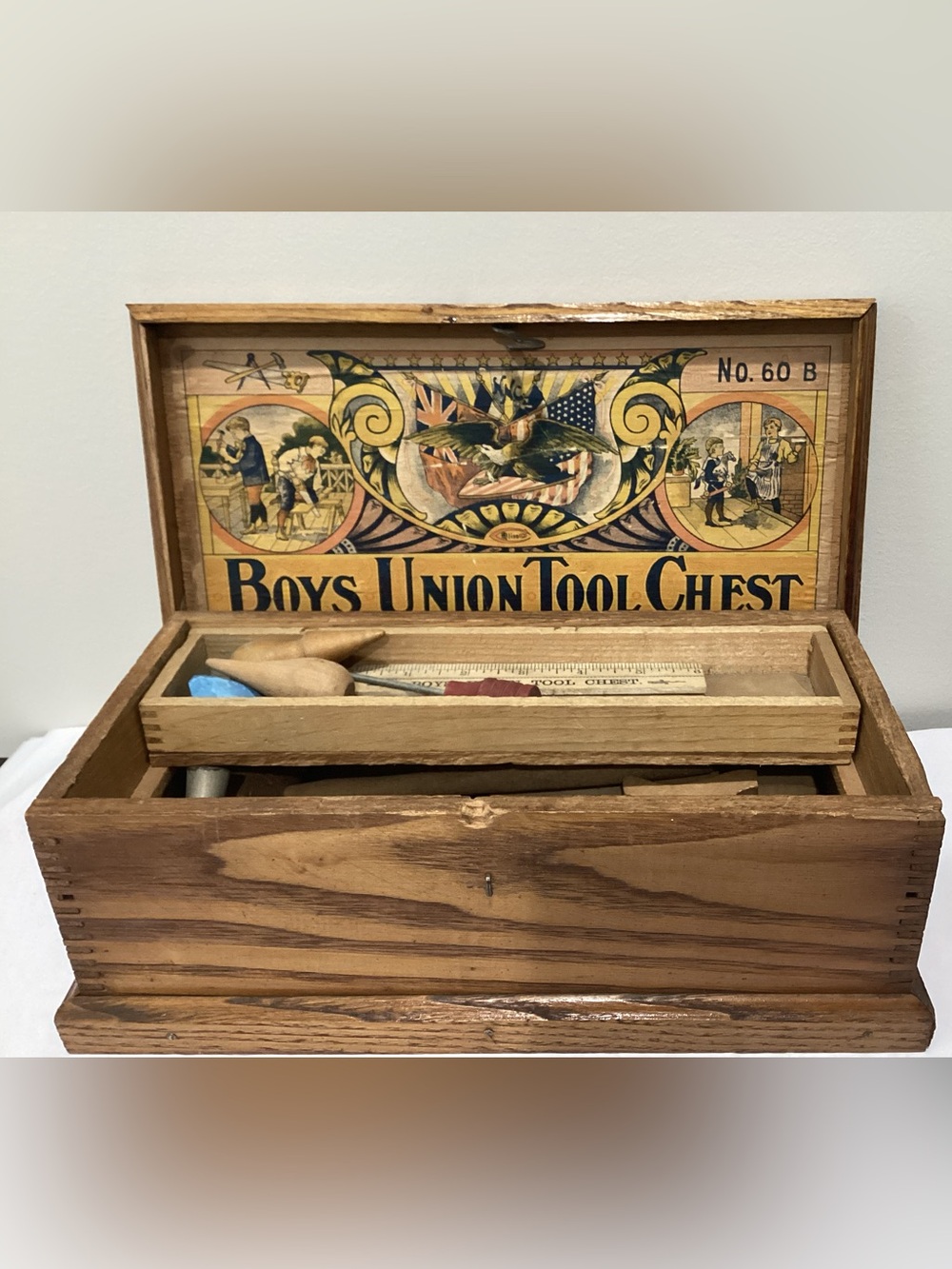 ANTIQUE BOYS UNION TOOL CHEST No 60 A popular children’s toy line produced